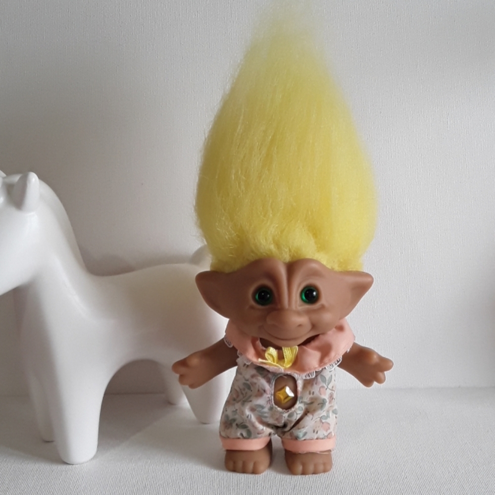 Vintage Yellow Treasure troll